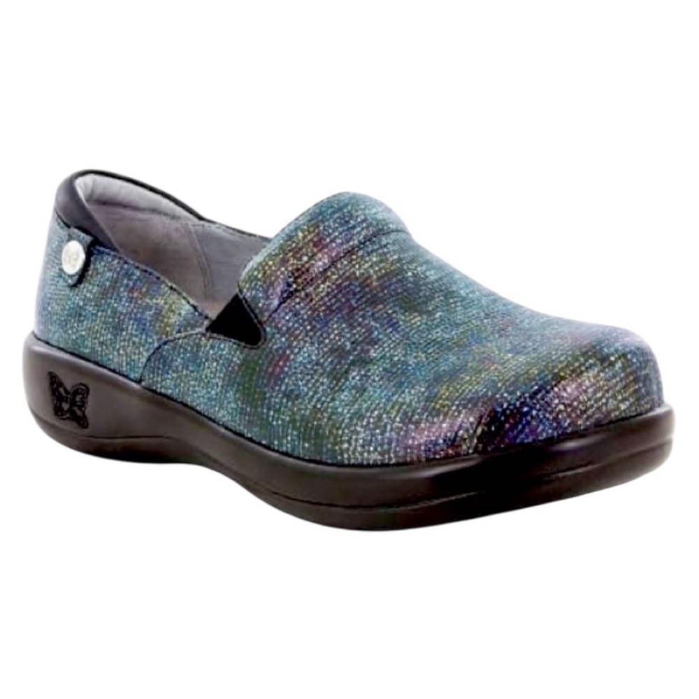 Alegria Keli Professional Black Iridescent “Glimmer Glam” Clogs W Sz 36 (6-6.5)